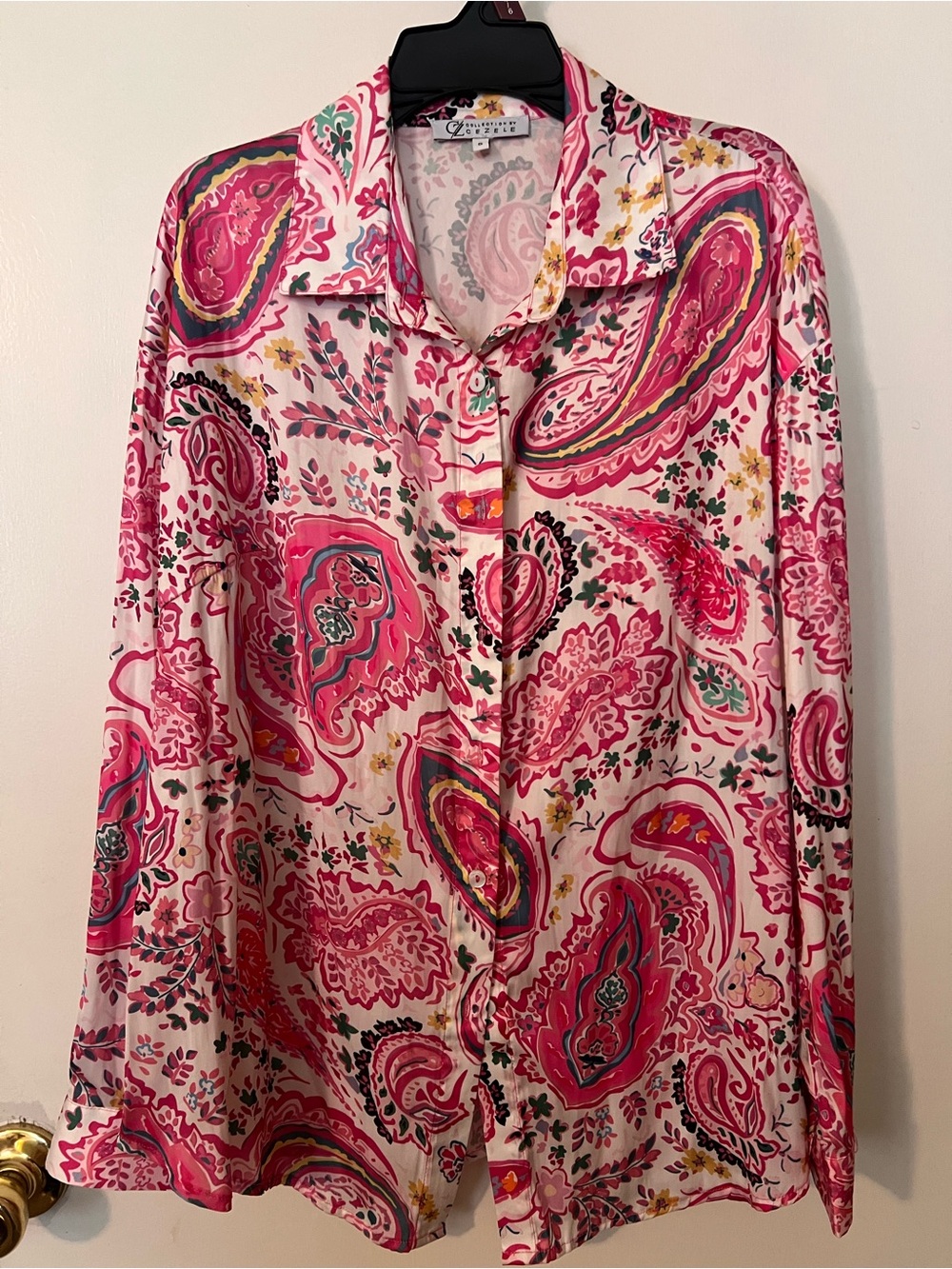 Zele Pink Paisley Button-Down Shirt